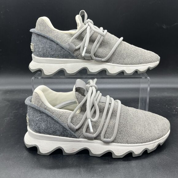 Sorel Kinetic Lace Up Women's Size 7 Shoes White Grey Wool Trail Running Hiking - Picture 1 of 7